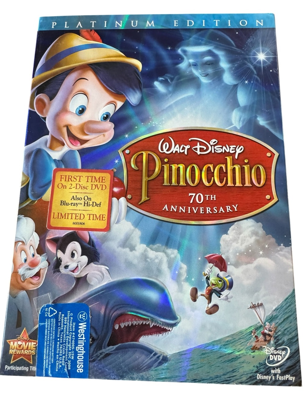 Walt Disney Pinocchio 70th Anniversary DVD - Platinum Edition
